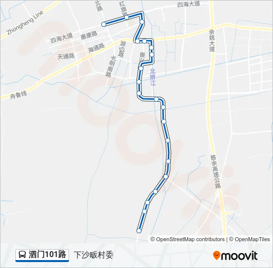 泗门101路 Bus Line Map