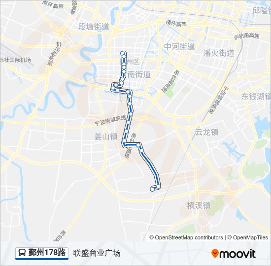鄞州178路 Bus Line Map