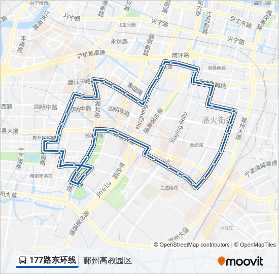 公交177东环线路的线路图