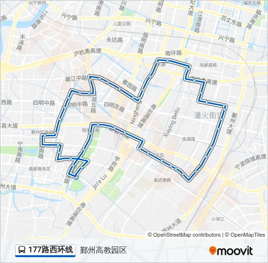 公交177西环线路的线路图