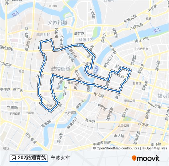 公交202通宵线路的线路图