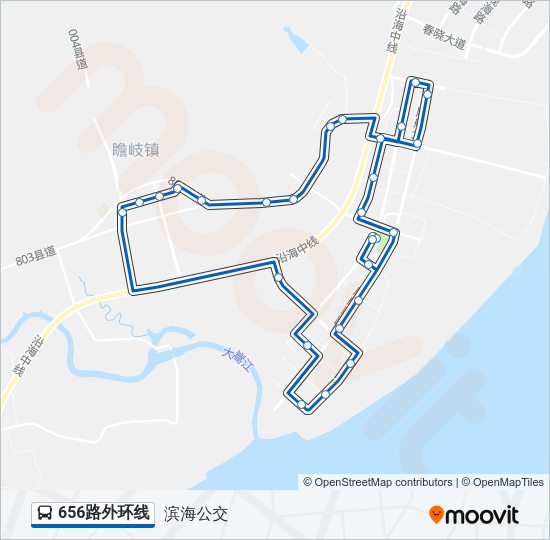 公交656外环线路的线路图