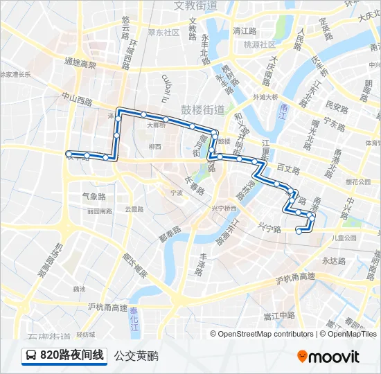 820路夜间线 Bus Line Map