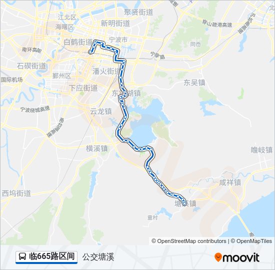 临665路区间 Bus Line Map