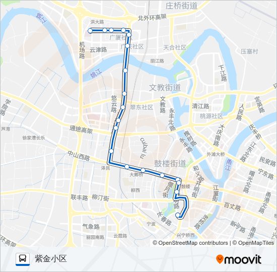 公交14区间上午支路的线路图