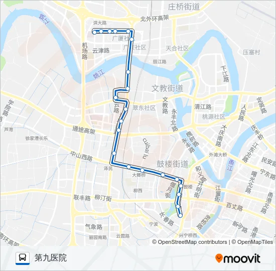 公交14区间上午支路的线路图