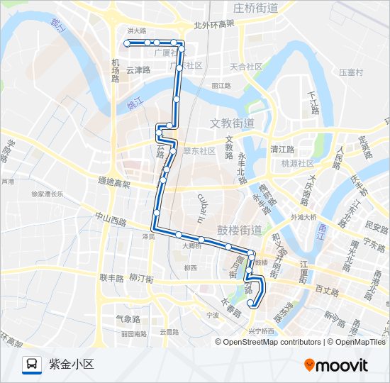 公交14区间下午支路的线路图