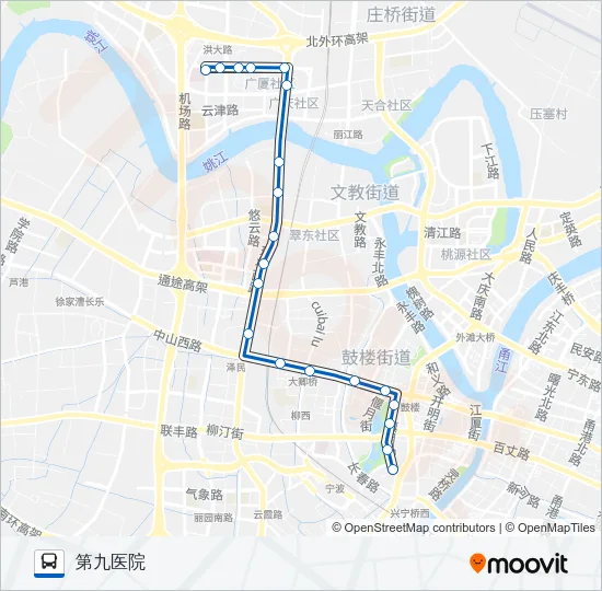 公交14区间下午支路的线路图