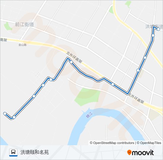 公交805西江支线路的线路图