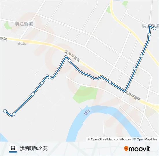 公交805西江支线路的线路图