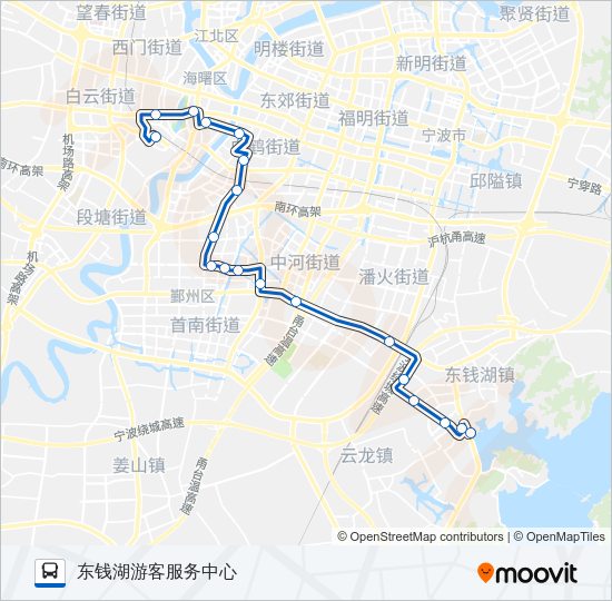 公交906大站区间路的线路图