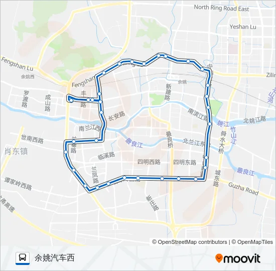 公交余姚303外环路的线路图