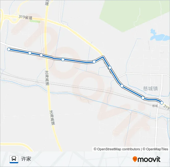 公交慈城专-浦丰线路的线路图