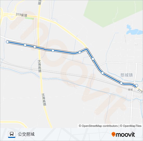 公交慈城专-浦丰线路的线路图