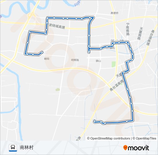 公交606南林村支线路的线路图
