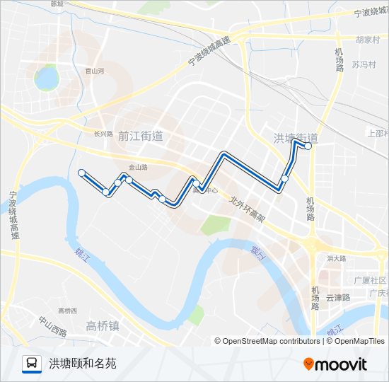 公交805横山村专线路的线路图