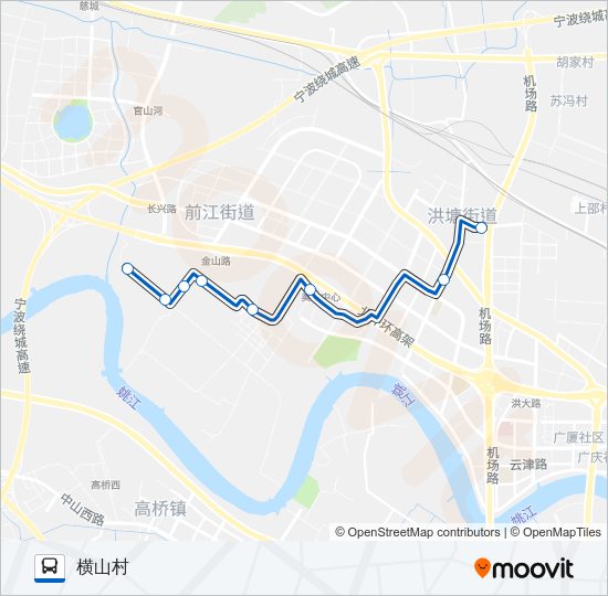 公交805横山村专线路的线路图