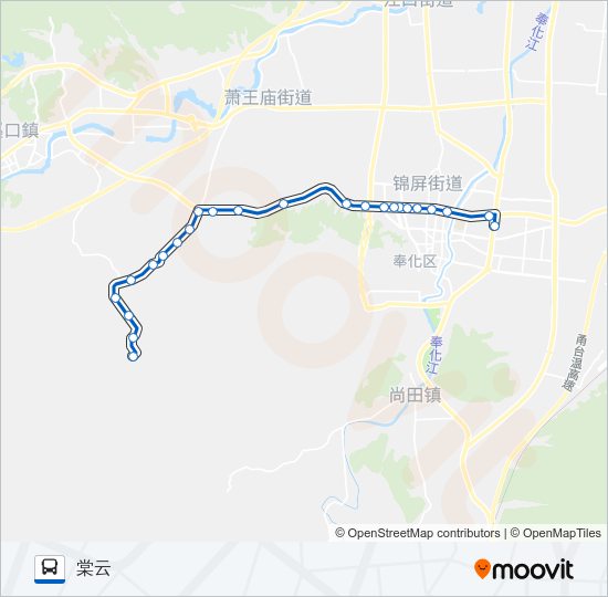 公交奉化19(主线)路的线路图