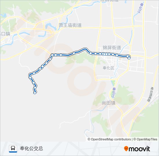公交奉化19(主线)路的线路图