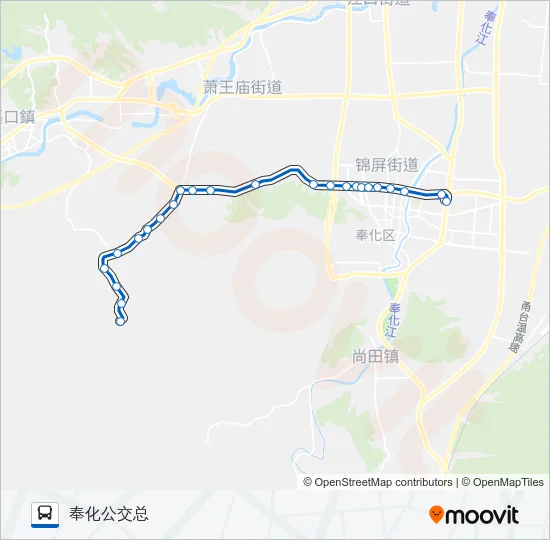 公交奉化19(主线)路的线路图