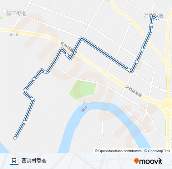 805路(西洪支线) Bus Line Map