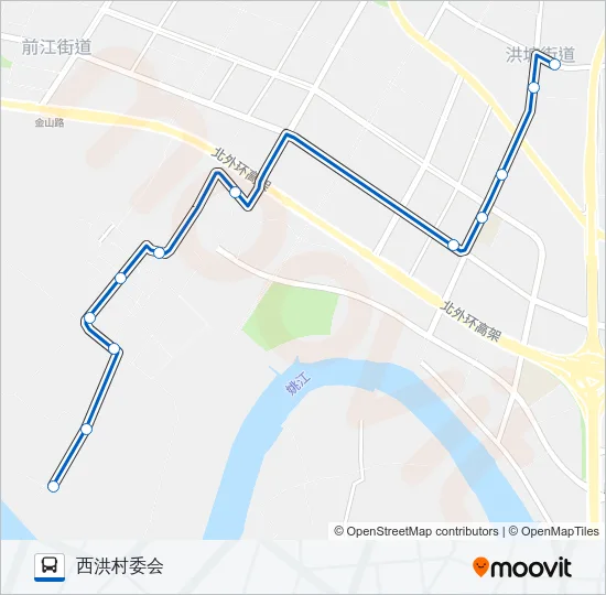 805路(西洪支线) Bus Line Map