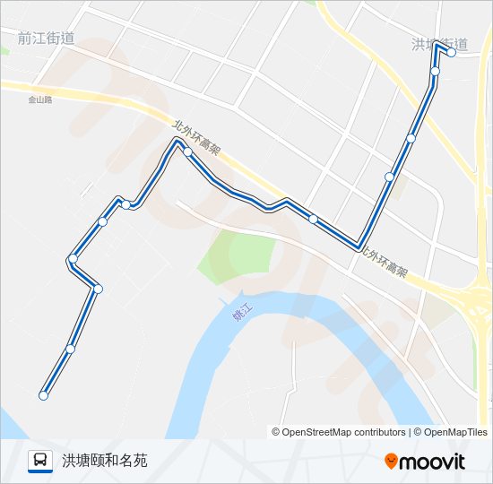 公交805(西洪支线)路的线路图