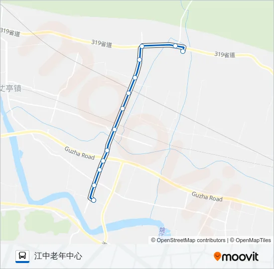 公交余姚602江中支线路的线路图