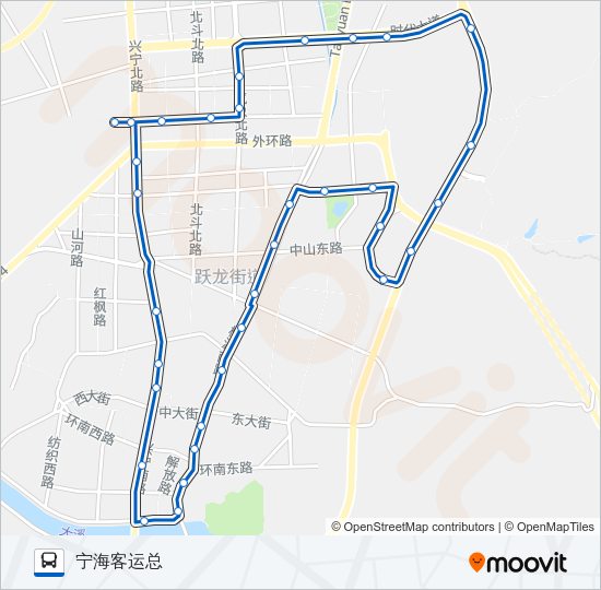 宁海106路 A线跃龙路 内环路线 日程 站点和地图 宁海客运总