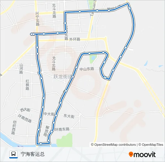 宁海106路(B线兴宁路)外环 Bus Line Map