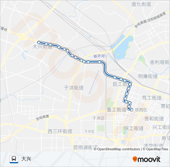 公交267支线路的线路图