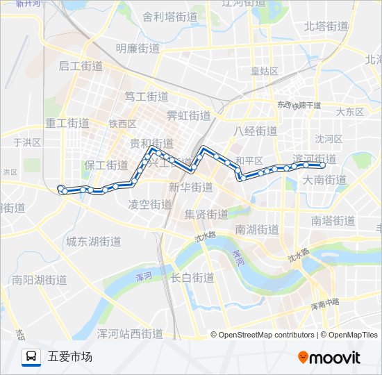 公交103路的线路图