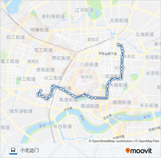 公交117路的线路图