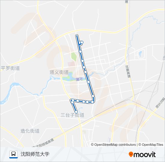 192路路线 日程 站点和地图 沈阳师范大学 更新