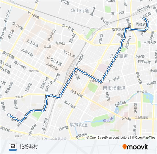 公交203路的线路图