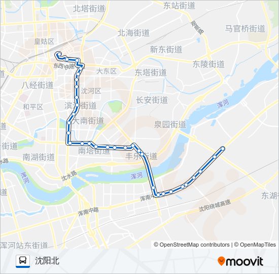 224路路線:日程,站點和地圖-瀋陽北