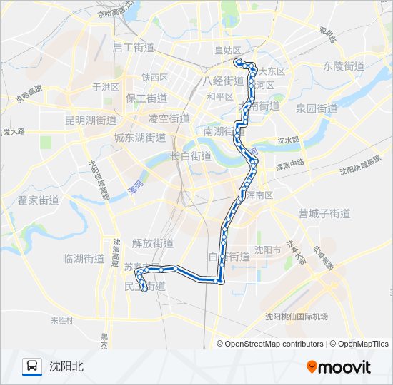 沈阳223公交车站路线图图片