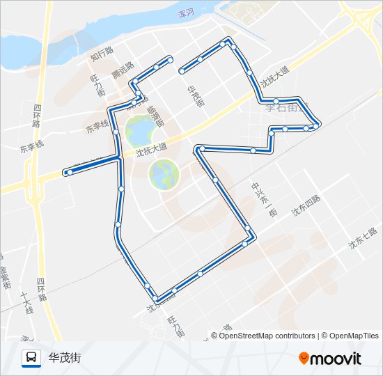 公交101环线路的线路图