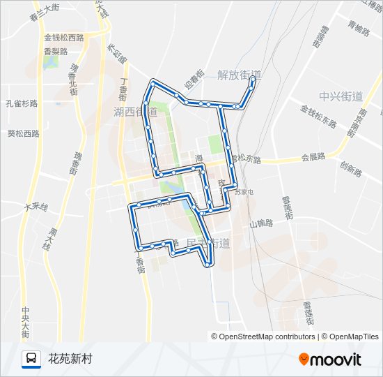 公交143外环路的线路图