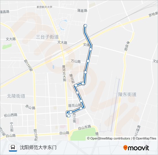 公交217支线路的线路图