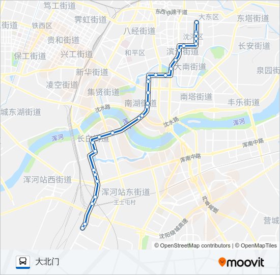 公交222复线路的线路图