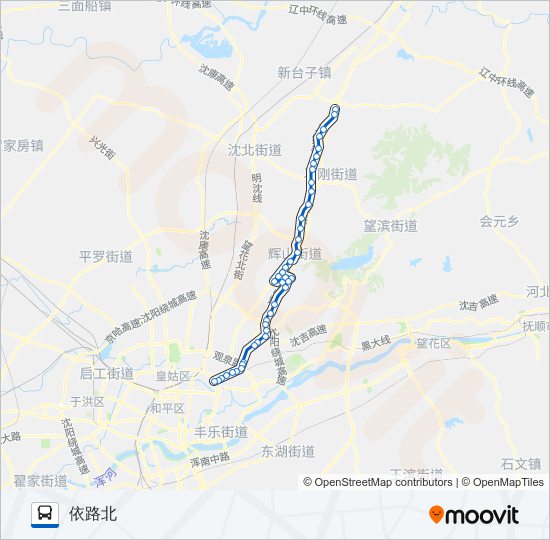 公交383区间路的线路图