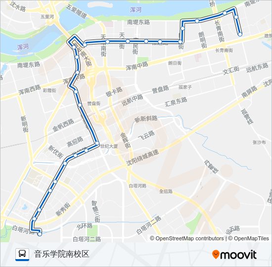 浑南新区一线 Bus Line Map