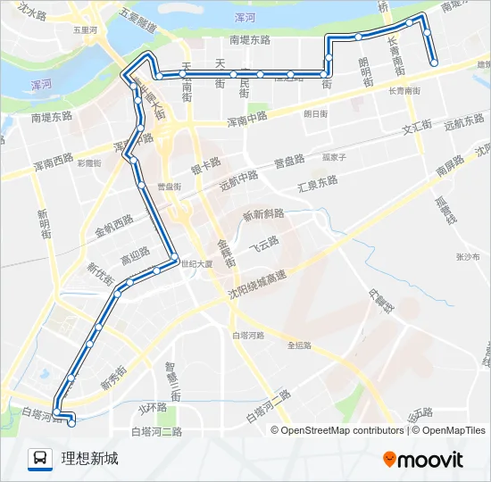 公交浑南新区一路的线路图