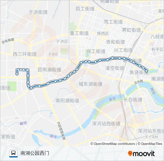 公交铁西新区二路的线路图