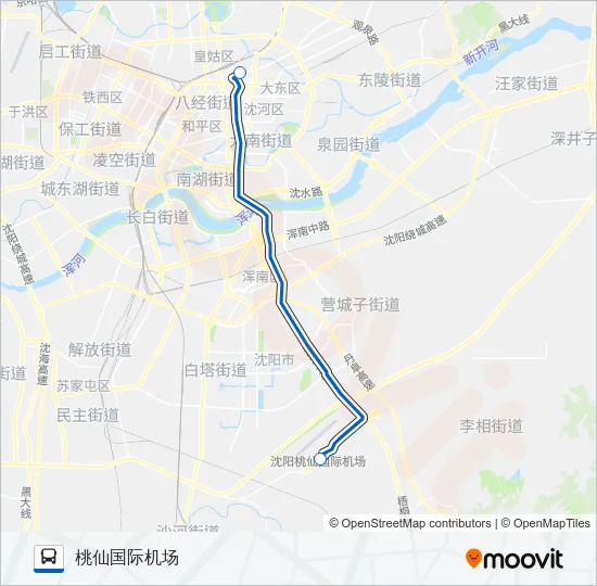 公交机场巴士1号路的线路图