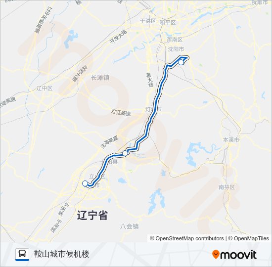 机场巴士鞍山线 Bus Line Map
