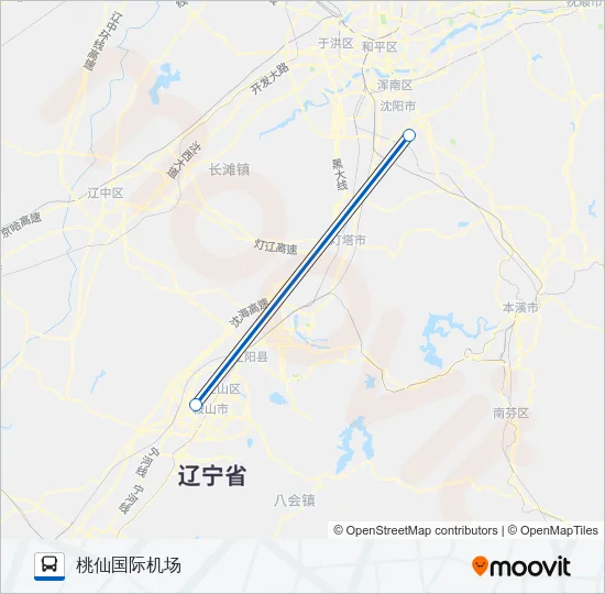 机场巴士鞍山线 Bus Line Map