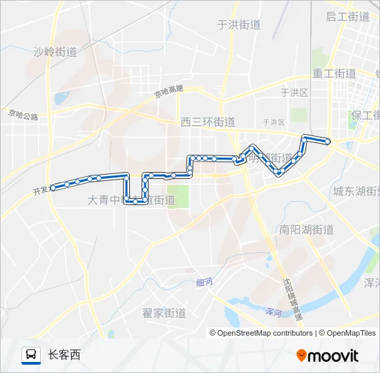 铁西新区产业一线 Bus Line Map