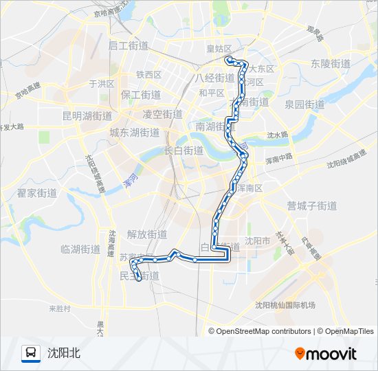 公交333体育学院支路的线路图